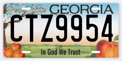 GA license plate CTZ9954