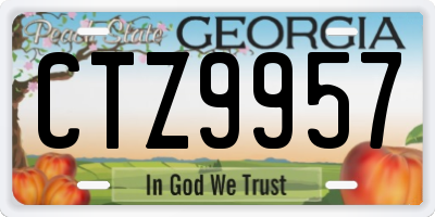 GA license plate CTZ9957