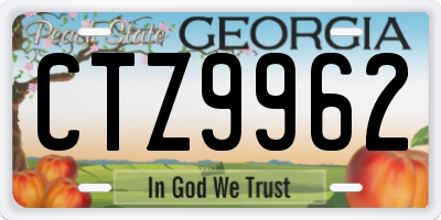 GA license plate CTZ9962