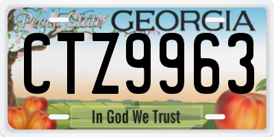 GA license plate CTZ9963