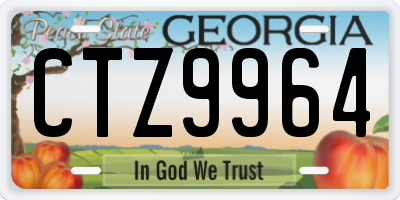 GA license plate CTZ9964