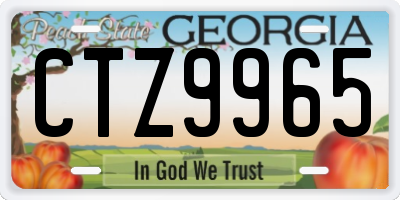 GA license plate CTZ9965
