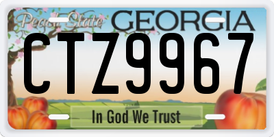 GA license plate CTZ9967