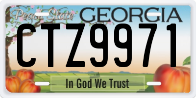 GA license plate CTZ9971