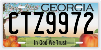 GA license plate CTZ9972