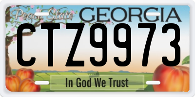 GA license plate CTZ9973