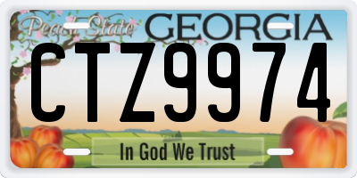 GA license plate CTZ9974