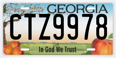 GA license plate CTZ9978