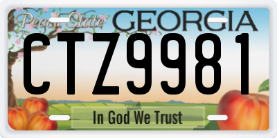 GA license plate CTZ9981