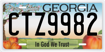 GA license plate CTZ9982