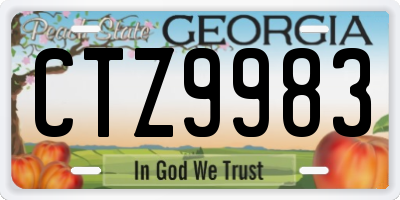 GA license plate CTZ9983