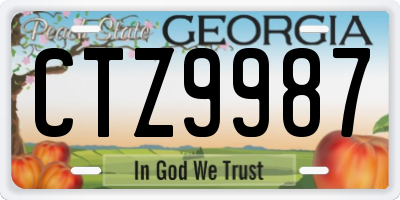 GA license plate CTZ9987