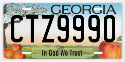 GA license plate CTZ9990