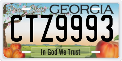 GA license plate CTZ9993