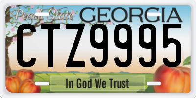 GA license plate CTZ9995