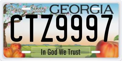 GA license plate CTZ9997