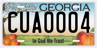 GA license plate CUA0004