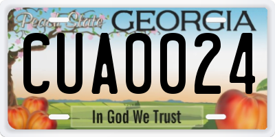 GA license plate CUA0024
