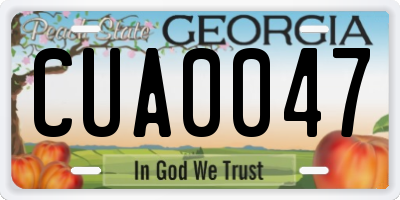 GA license plate CUA0047