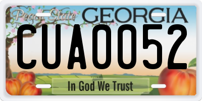 GA license plate CUA0052