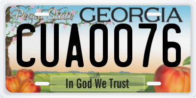 GA license plate CUA0076