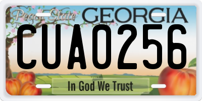 GA license plate CUA0256