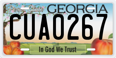 GA license plate CUA0267