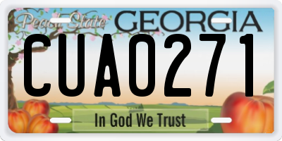 GA license plate CUA0271