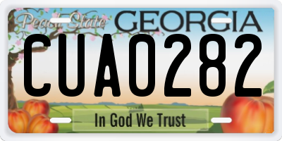 GA license plate CUA0282