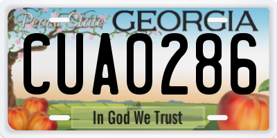 GA license plate CUA0286