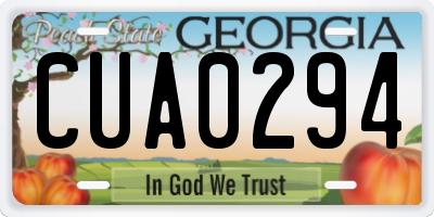 GA license plate CUA0294
