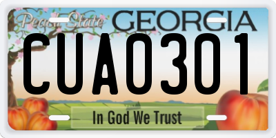 GA license plate CUA0301