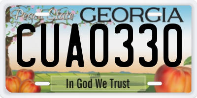 GA license plate CUA0330