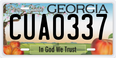 GA license plate CUA0337