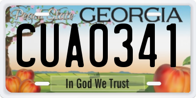 GA license plate CUA0341