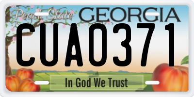 GA license plate CUA0371