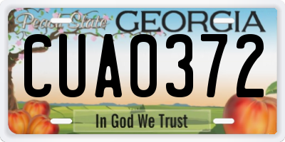 GA license plate CUA0372