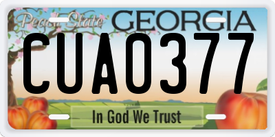 GA license plate CUA0377