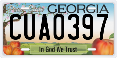 GA license plate CUA0397