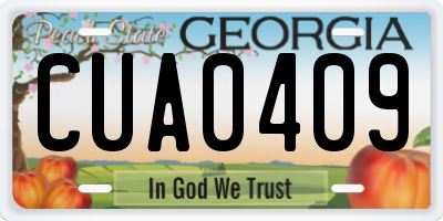 GA license plate CUA0409