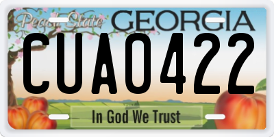GA license plate CUA0422
