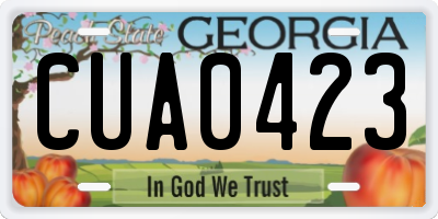 GA license plate CUA0423