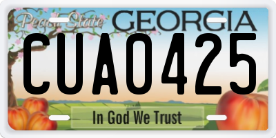 GA license plate CUA0425