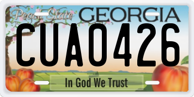 GA license plate CUA0426