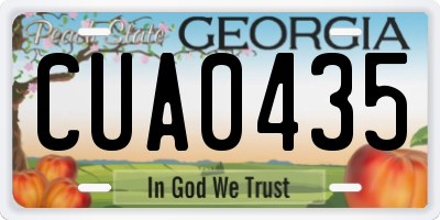 GA license plate CUA0435