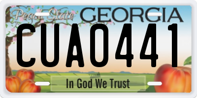 GA license plate CUA0441