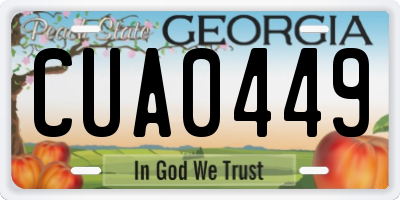GA license plate CUA0449