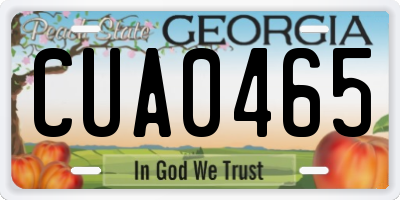 GA license plate CUA0465