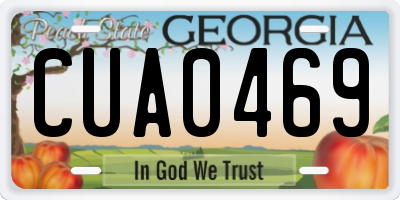 GA license plate CUA0469