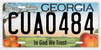GA license plate CUA0484